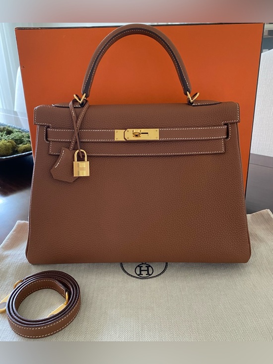 Hermes Handbags - Hermes Kelly Retourne 32 Gold Togo Leather with Gold Hardware 2018